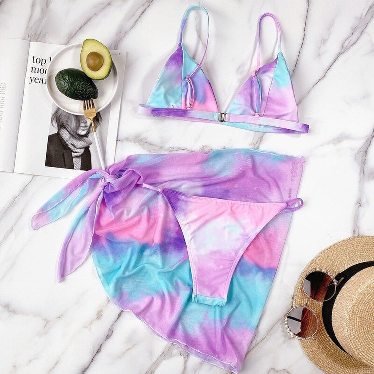 New Swimsuit Split Women's Swimwear Bikini Set Swimsuit Push up Beach Vacuum Seaside Sexy Cover up Bodycon Bodies for women - EXTIWA