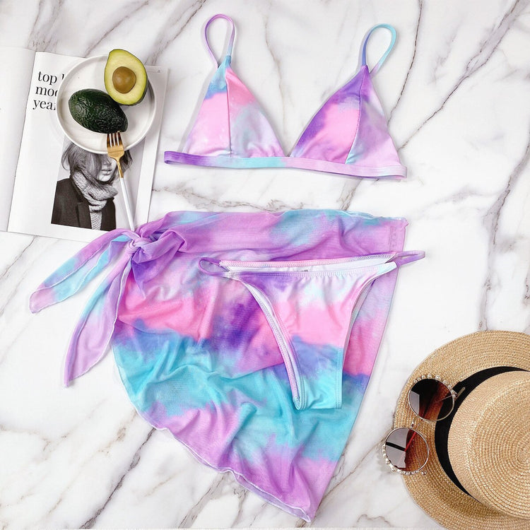 New Swimsuit Split Women's Swimwear Bikini Set Swimsuit Push up Beach Vacuum Seaside Sexy Cover up Bodycon Bodies for women - EXTIWA