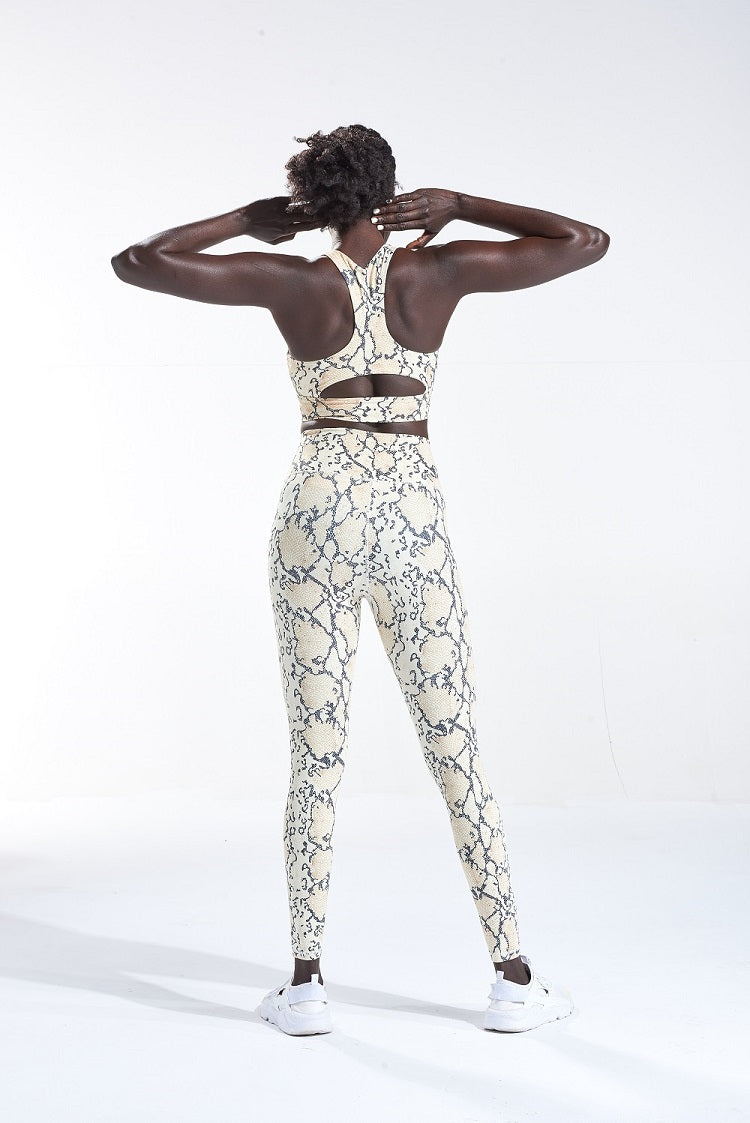 Women's Yoga Pants Snakeskin pattern exercise fitness running pants - EXTIWA