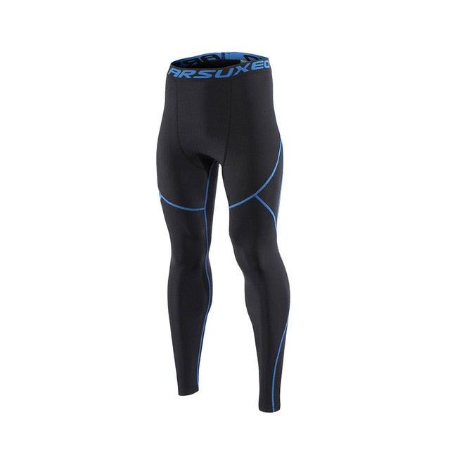 ARSUXEO Men's Winter Thermal Warm Up Fleece Compression Tights Cycling Base Layers Training Running Tights Pants U81K - EVERTHINGZ
