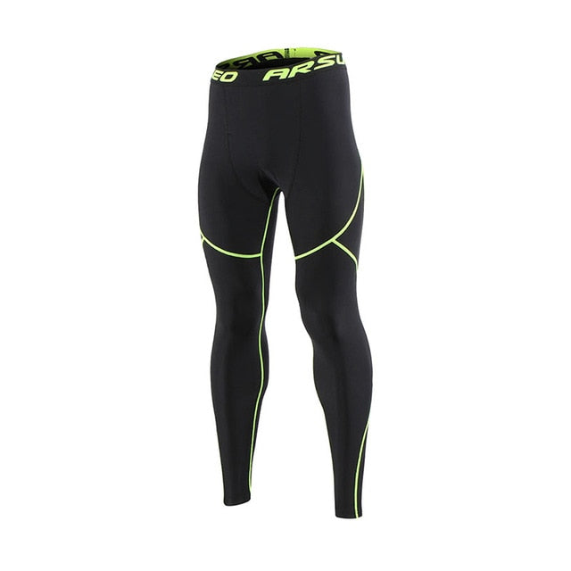 ARSUXEO Men's Winter Thermal Warm Up Fleece Compression Tights Cycling Base Layers Training Running Tights Pants U81K - EVERTHINGZ