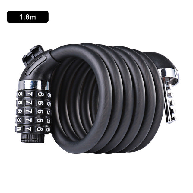 WHEEL UP 1.2m 1.5m 1.8m Anti Theft Bike Lock Steel Wire Safe Bicycle Lock quality MTB Road Bicycle Lock - EVERTHINGZ