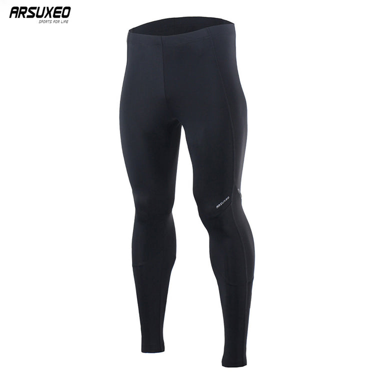 ARSUXEO Men's Compression Tights Sports Running Pants Elastic Tights Run Fitness Active GYM Reflective pants Clothing 16P905 - EVERTHINGZ