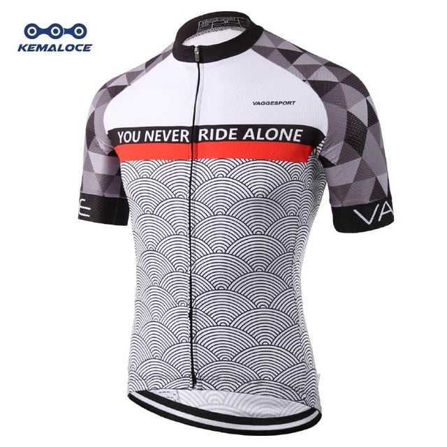 Kemaloce Classic Pro Tour Tight Men Cycling Jersey Breathable Dye Sublimated Racing Cycling Shirts Reflective Grey Pro Bike Wear - EVERTHINGZ