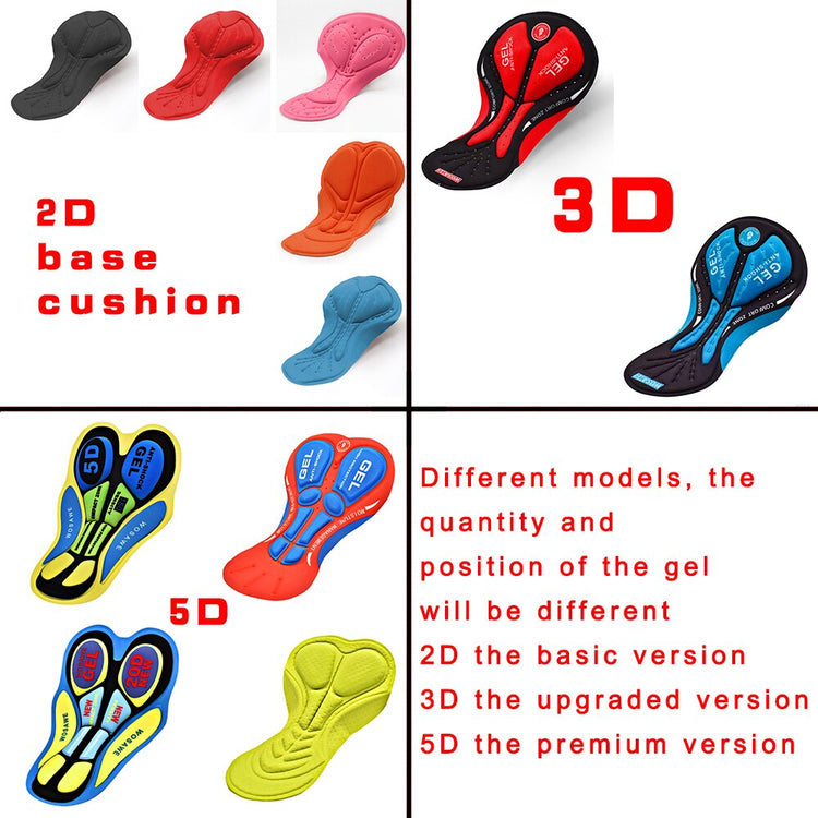 Cycling Short Cushion Breathable 5D Pad Bike Base Cushion Outdoor Biking Underwear Silica Gel Pad Riding Accessories Men Woman - EXTIWA