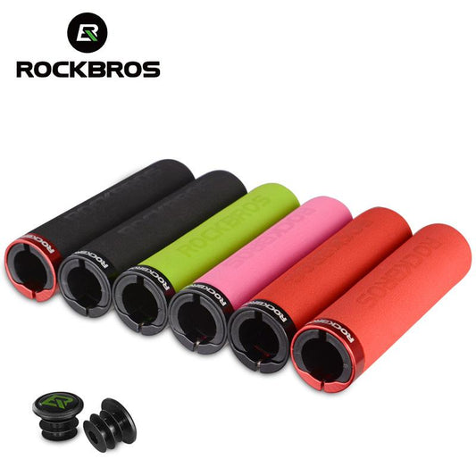 ROCKBROS Bicycle Grips MTB Silicone Sponge Handlebar Grips Anti-skid Shock-absorbing Soft Bike  Ultraight Cycling Handlebar - EXTIWA