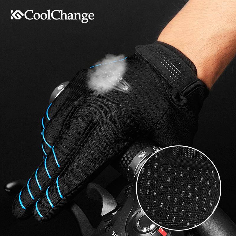 CoolChange Cycling Gloves Full Finger Sport Shockproof MTB Bike Touch Screen  Bicycle Sponge - EXTIWA