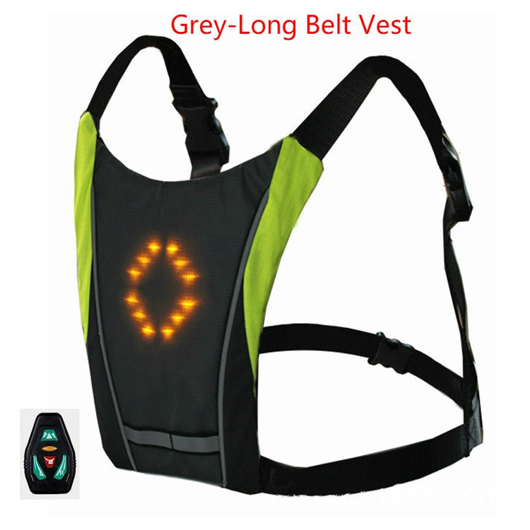 Cycling LED Signal Vest Bike Safety Wireless Turn Signal Light Riding Running Lighting Vest Safety Reflective Warning Vests - EXTIWA