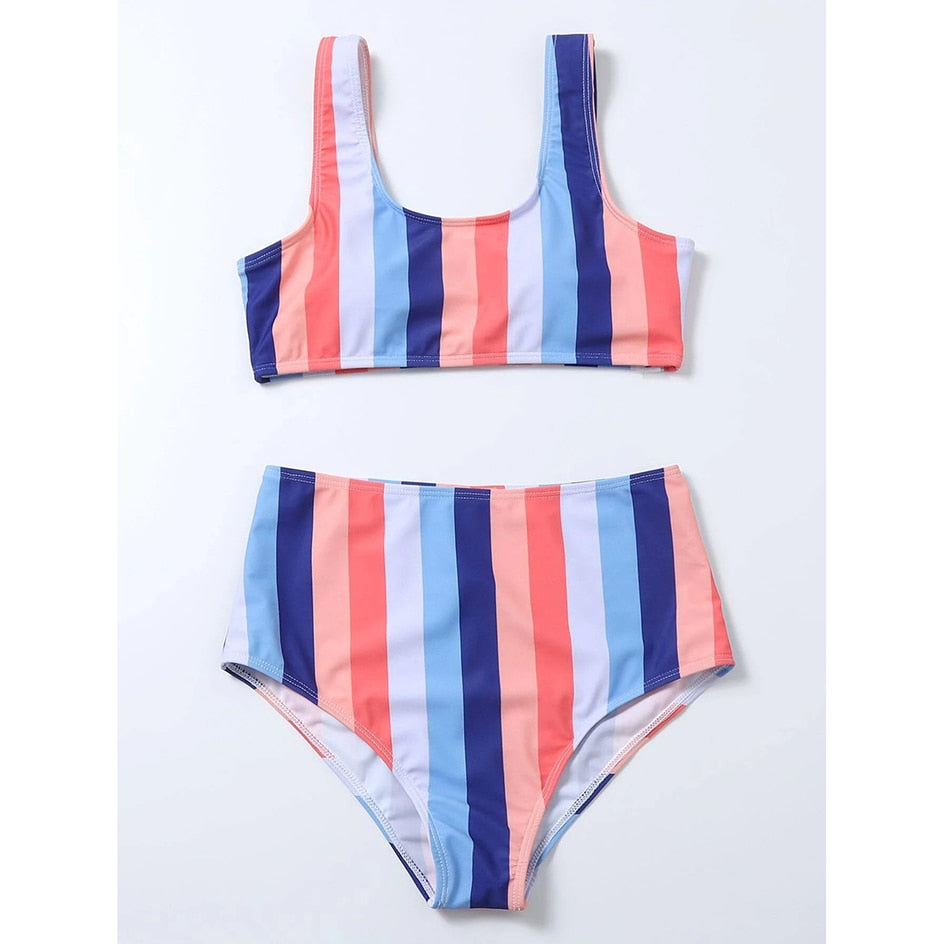 High Waist Bikini Sexy Striped Swimsuit Women Swimwear Female Push up Bikini Set Swimming Wear for Bathing Suit Swimsuits - EXTIWA