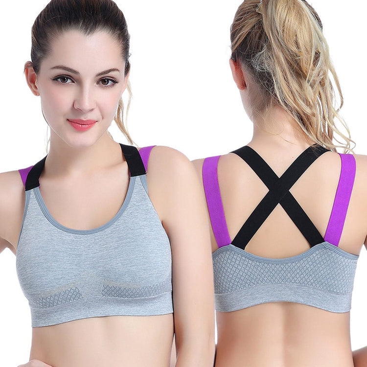 Sexy Sports Bra Top for Fitness Women Push Up Cross Straps Yoga Running Gym Femme Active Wear Padded Underwear Crop Tops - EXTIWA