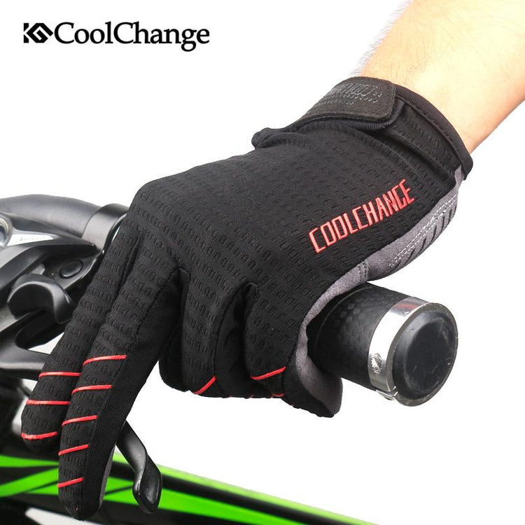 CoolChange Cycling Gloves Full Finger Sport Shockproof MTB Bike Touch Screen  Bicycle Sponge - EXTIWA