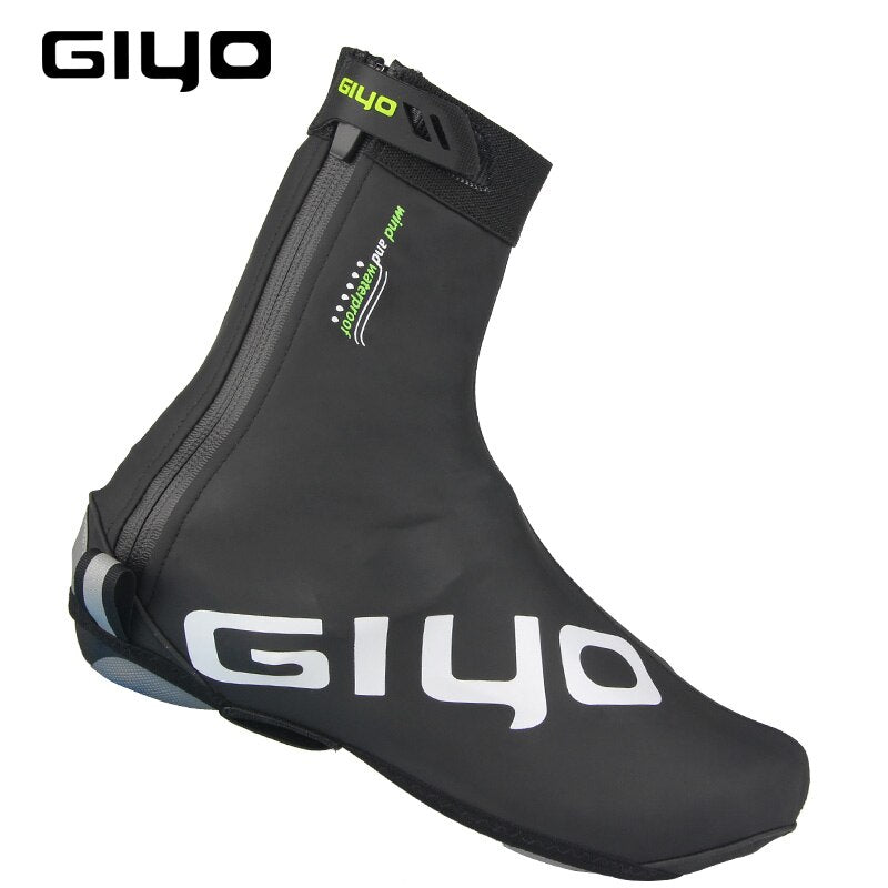 GIYO Waterproof Cycling Overshoes Bicycle Shoes Covers Bike Reflective Windproof MTB Road Winter Fleece Warm Bike Lock Protector - EXTIWA