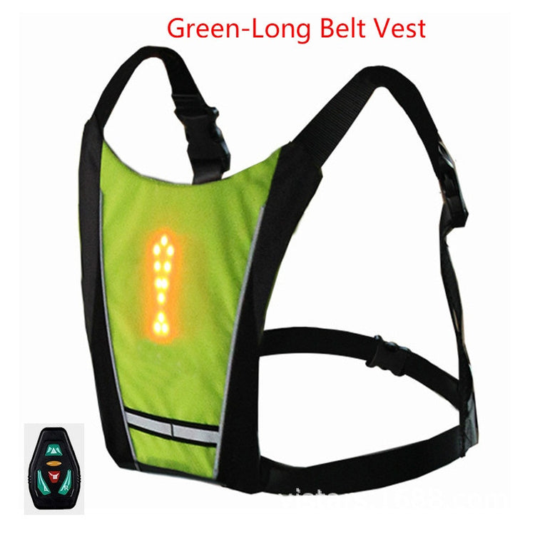 Cycling LED Signal Vest Bike Safety Wireless Turn Signal Light Riding Running Lighting Vest Safety Reflective Warning Vests - EXTIWA