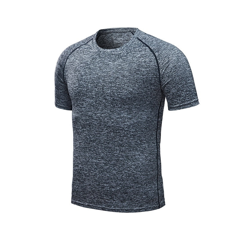 Men's Running T-Shirts, Quick Dry Compression Sport T-Shirts, Fitness Gym Running Shirts, Soccer Shirts Men's Jersey Sportswear - EXTIWA