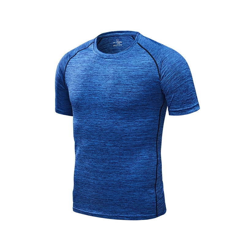 Men's Running T-Shirts, Quick Dry Compression Sport T-Shirts, Fitness Gym Running Shirts, Soccer Shirts Men's Jersey Sportswear - EXTIWA