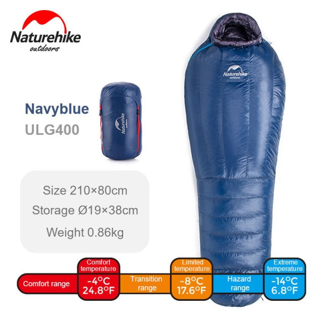 Down sleeping bag Outdoor thickening Warm camping Single sleeping bag Adult light Mummy sleeping bag NH19YD001