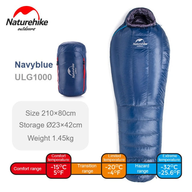 Down sleeping bag Outdoor thickening Warm camping Single sleeping bag Adult light Mummy sleeping bag NH19YD001