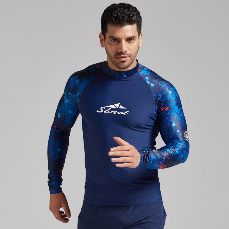 Wetsuit Men 's 2019 New Swim Shirts Rash Guard Sun Protection Rashguard Surfing Skin Tops Swim Jammer Diving Snorkeling Shirts - EVERTHINGZ