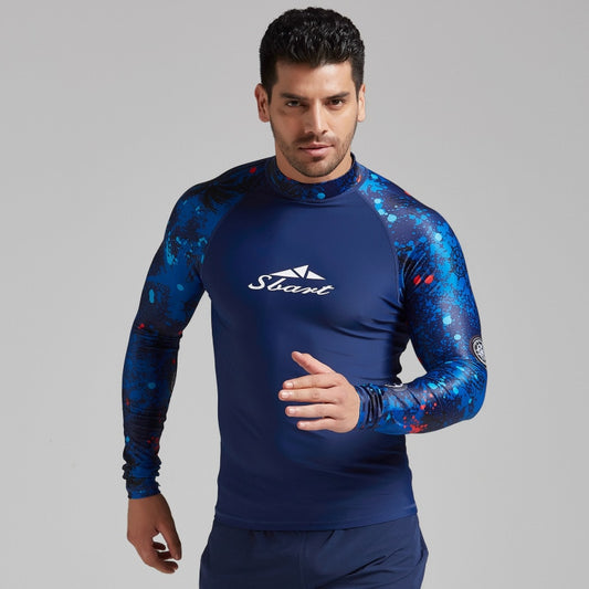 Wetsuit Men 's 2019 New Swim Shirts Rash Guard Sun Protection Rashguard Surfing Skin Tops Swim Jammer Diving Snorkeling Shirts - EVERTHINGZ