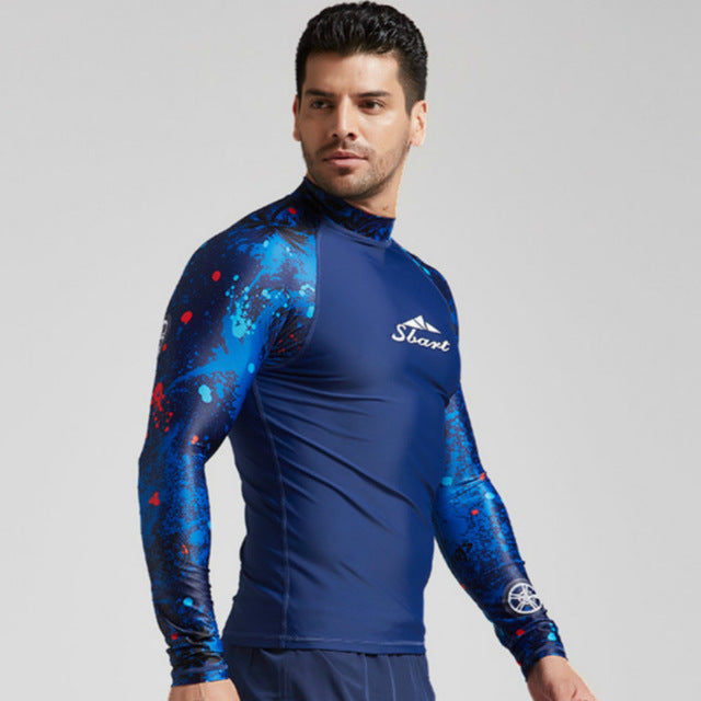 Wetsuit Men 's 2019 New Swim Shirts Rash Guard Sun Protection Rashguard Surfing Skin Tops Swim Jammer Diving Snorkeling Shirts - EVERTHINGZ