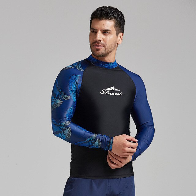 Wetsuit Men 's 2019 New Swim Shirts Rash Guard Sun Protection Rashguard Surfing Skin Tops Swim Jammer Diving Snorkeling Shirts - EVERTHINGZ