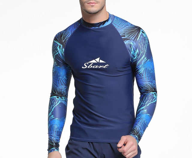 Wetsuit Men Rashguard Long Sleeves Swim Tights Surf T Shirts Snorkeling Nylon Swimwear Quick Dry Sun Protection - EVERTHINGZ