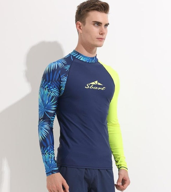 Wetsuit Men Rashguard Long Sleeves Swim Tights Surf T Shirts Snorkeling Nylon Swimwear Quick Dry Sun Protection - EVERTHINGZ