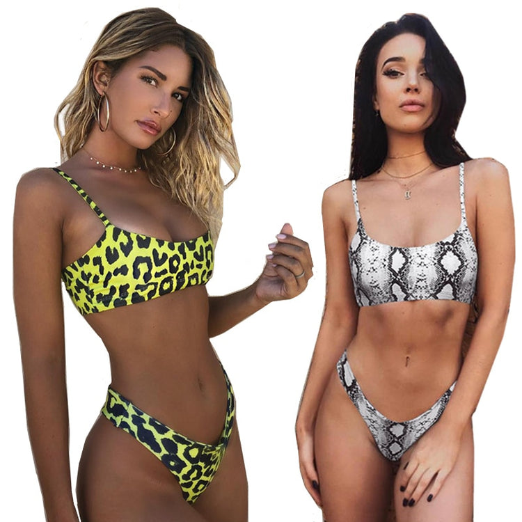 Snakeskin Bikini Women Swimwear Leopard Bikinis Sexy Biquini Swim Suit Push Up Swimsuit Female Beachwear Swimming Bikini Women - EVERTHINGZ