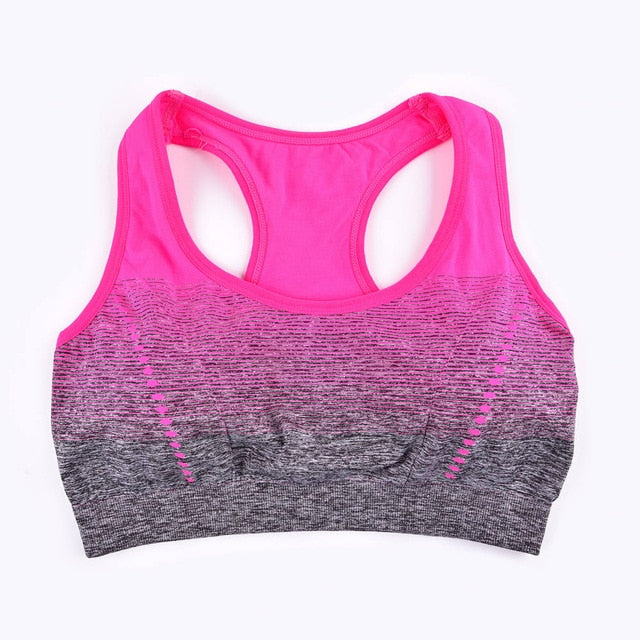 Sports Bra High Stretch Breathable Top Fitness Women Padded for Running Yoga Gym Seamless Crop Bra Gradient Sport Bra