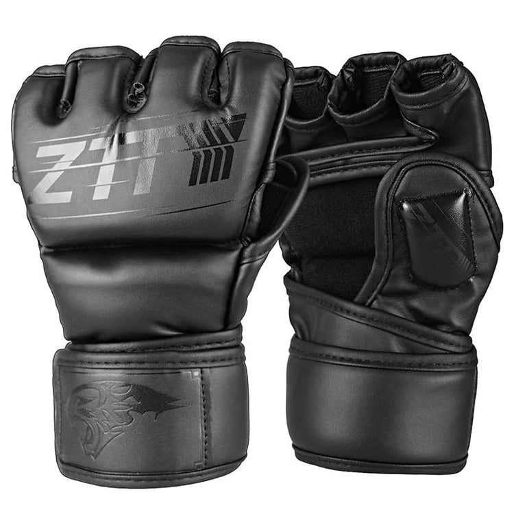 Half Finger Boxing Gloves PU Leather MMA Fighting Kick Boxing Gloves Karate Muay Thai Training Workout Gloves Men