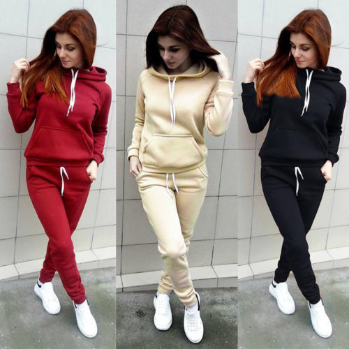 Autumn Women Hoodies Pant Clothing Set New Casual 2 Piece Set Warm Clothes Solid Tracksuit Women Set Top Pants Ladies Suit