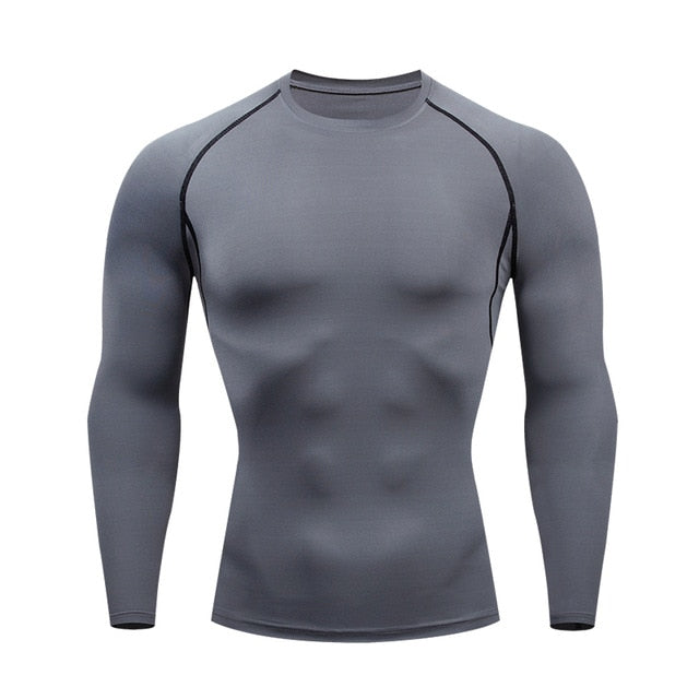 Plus Size Men Compression Sport T-Shirt Top Long Sleeve Gym Running Clothing Fitness Tight Sportswear Hiking Rashgard Sweatshirt