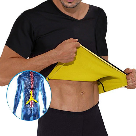 Men's Thermal Body Shaper Slimming Shirt Shapers Compression Sports Shirt Neoprene Waist Trainer Body Shaper Slim Vest T-Shirt