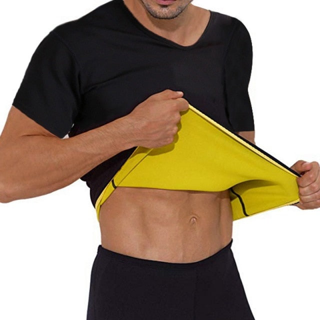 Men's Thermal Body Shaper Slimming Shirt Shapers Compression Sports Shirt Neoprene Waist Trainer Body Shaper Slim Vest T-Shirt