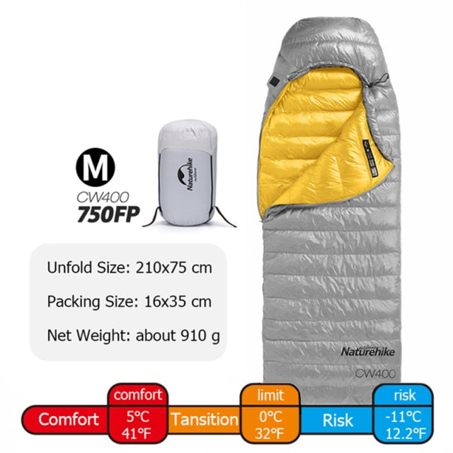 Goose Down Sleeping Bag CW400 Waterproof Sleeping Bags Envelope Backpacking Traveling Hiking Camping Sleeping Bag