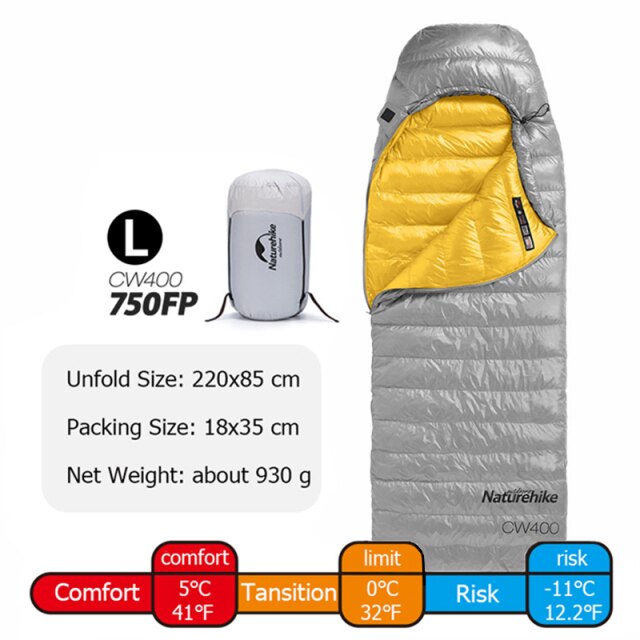 Goose Down Sleeping Bag CW400 Waterproof Sleeping Bags Envelope Backpacking Traveling Hiking Camping Sleeping Bag