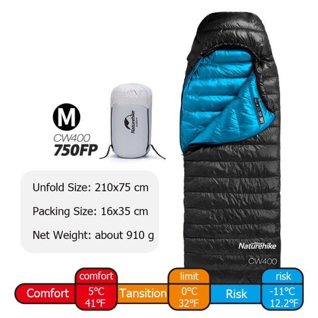 Goose Down Sleeping Bag CW400 Waterproof Sleeping Bags Envelope Backpacking Traveling Hiking Camping Sleeping Bag