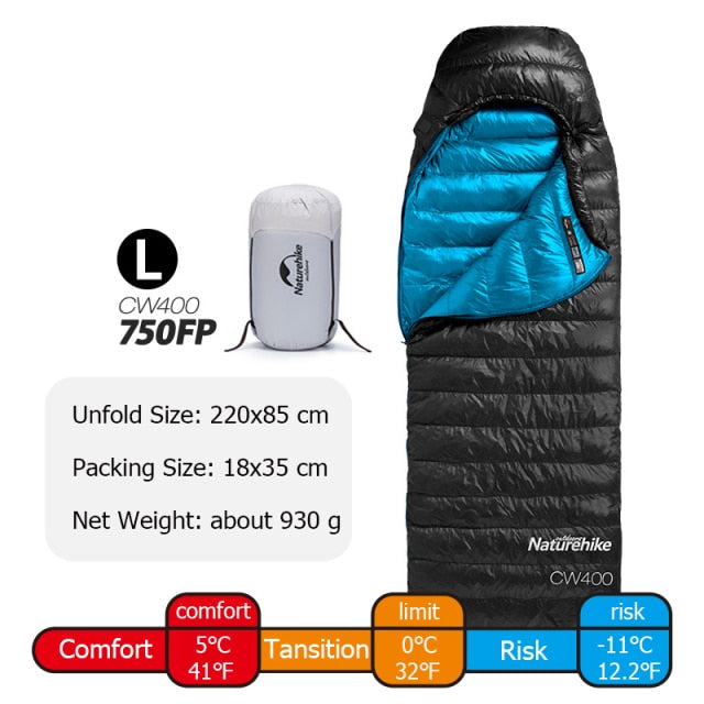 Goose Down Sleeping Bag CW400 Waterproof Sleeping Bags Envelope Backpacking Traveling Hiking Camping Sleeping Bag