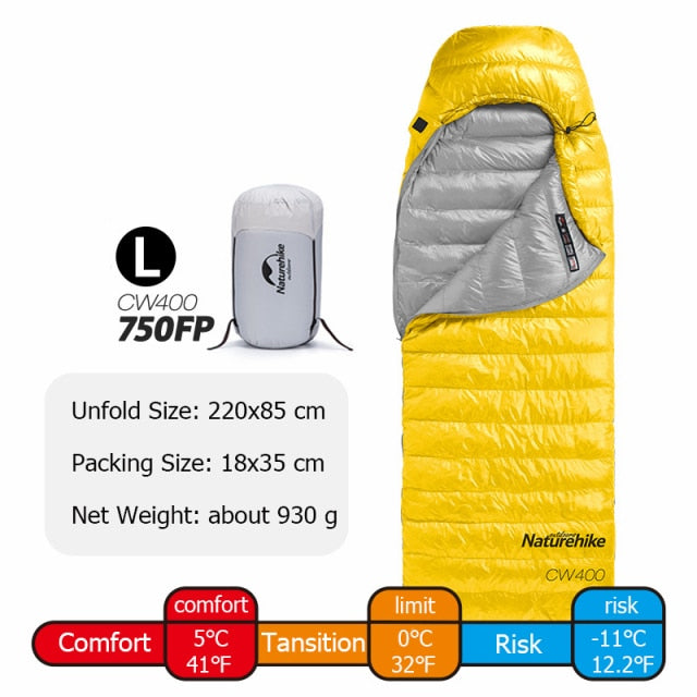 Goose Down Sleeping Bag CW400 Waterproof Sleeping Bags Envelope Backpacking Traveling Hiking Camping Sleeping Bag