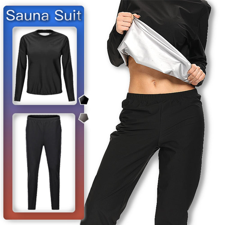 New Sauna Set Suitable For Women's To Lose Weight Sweat Top Slim Fitness Clothing Yoga Running Slimming Sauna Sports Suit