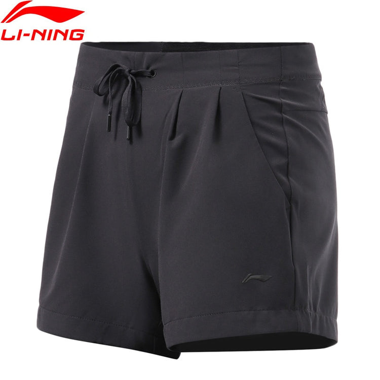 Women Training Series Shorts Loose Fit 88%Polyester 12%Spandex LiNing AT DRY Breathable Sports Bottoms AKSR158