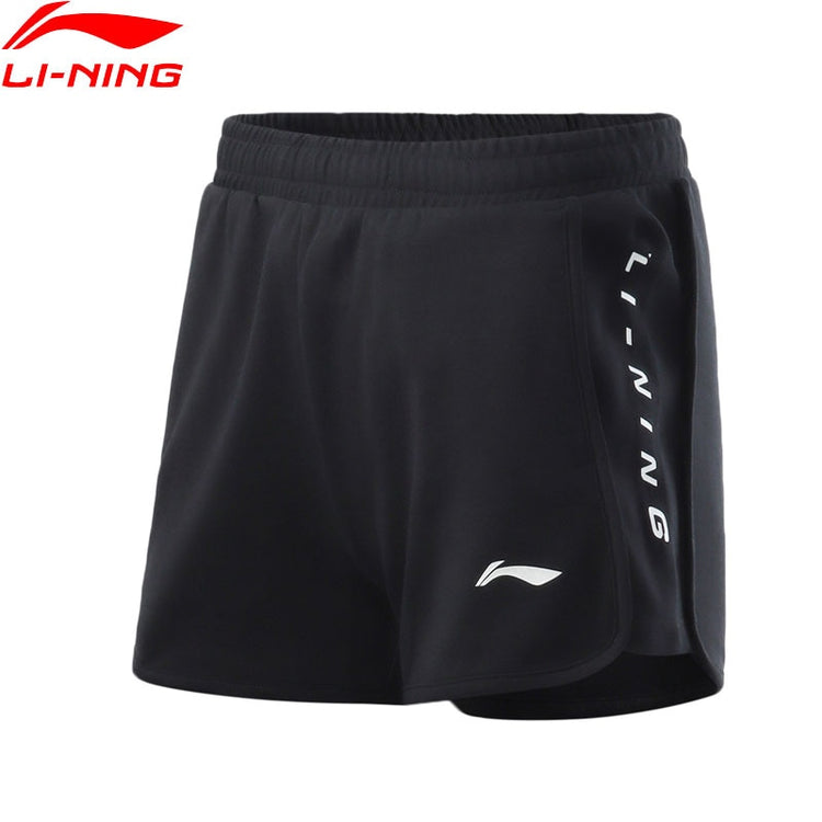 Women Training Sweat Shorts 87% Cotton 13% Polyester Regular Fit Drawcord li ning LiNing Sports Fitness Shorts AKSR110