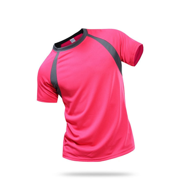 Fast Dry Sport Clothes Women Men Marathon Running Quick Dry T-shirt Short Sleeve Cycling Fitness Gym Football Shirt