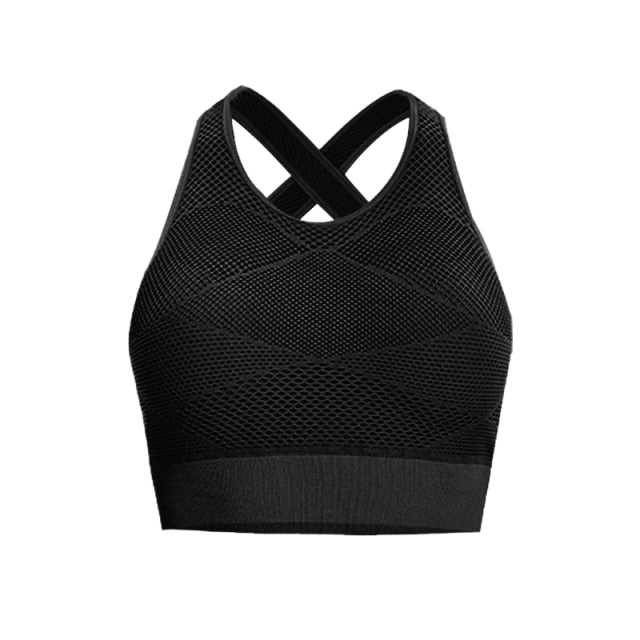 Plus Size Sports Bra Shock Proof Gathering High-Intensity Yoga Underwear Fitness Bra Sporty Woman Fitness Top Sexy Pitted Bra