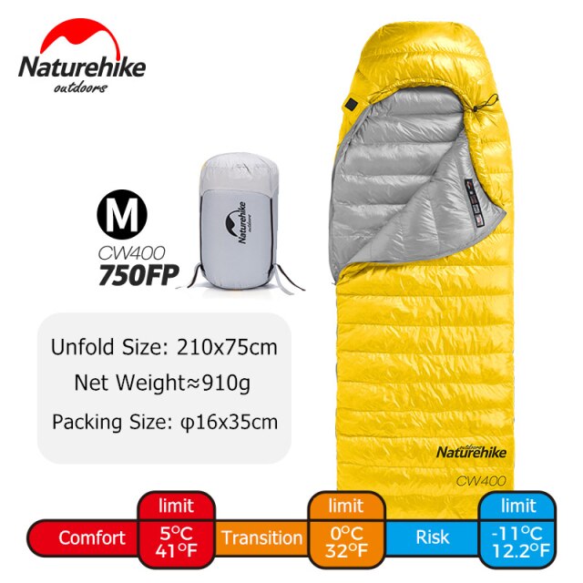 Sleeping Bag Winter CW400 Lightweight Goose Down Sleeping Bag Ultralight Waterproof Hiking Camping Sleeping Bag