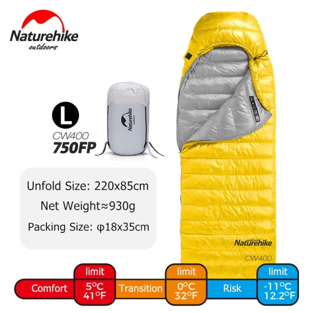 Sleeping Bag Winter CW400 Lightweight Goose Down Sleeping Bag Ultralight Waterproof Hiking Camping Sleeping Bag