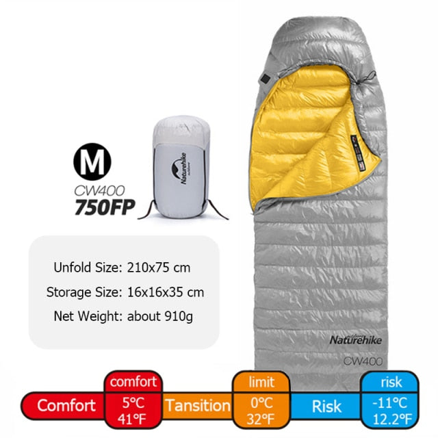 Sleeping Bag Winter CW400 Lightweight Goose Down Sleeping Bag Ultralight Waterproof Hiking Camping Sleeping Bag