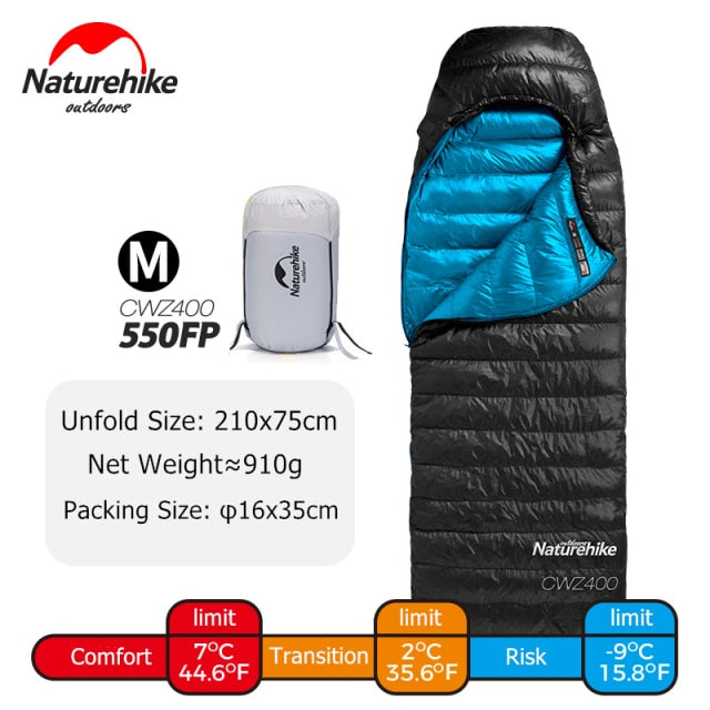 Sleeping Bag Winter CW400 Lightweight Goose Down Sleeping Bag Ultralight Waterproof Hiking Camping Sleeping Bag