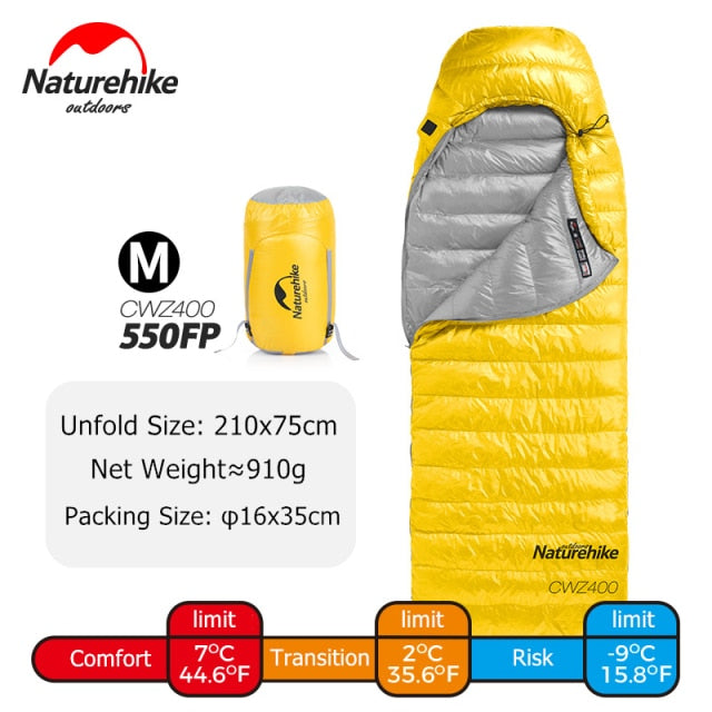 Sleeping Bag Winter CW400 Lightweight Goose Down Sleeping Bag Ultralight Waterproof Hiking Camping Sleeping Bag