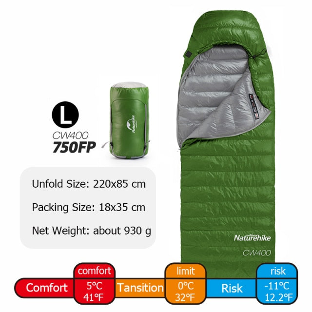 Goose Down Sleeping Bag CW400 Waterproof Sleeping Bags Envelope Backpacking Traveling Hiking Camping Sleeping Bag